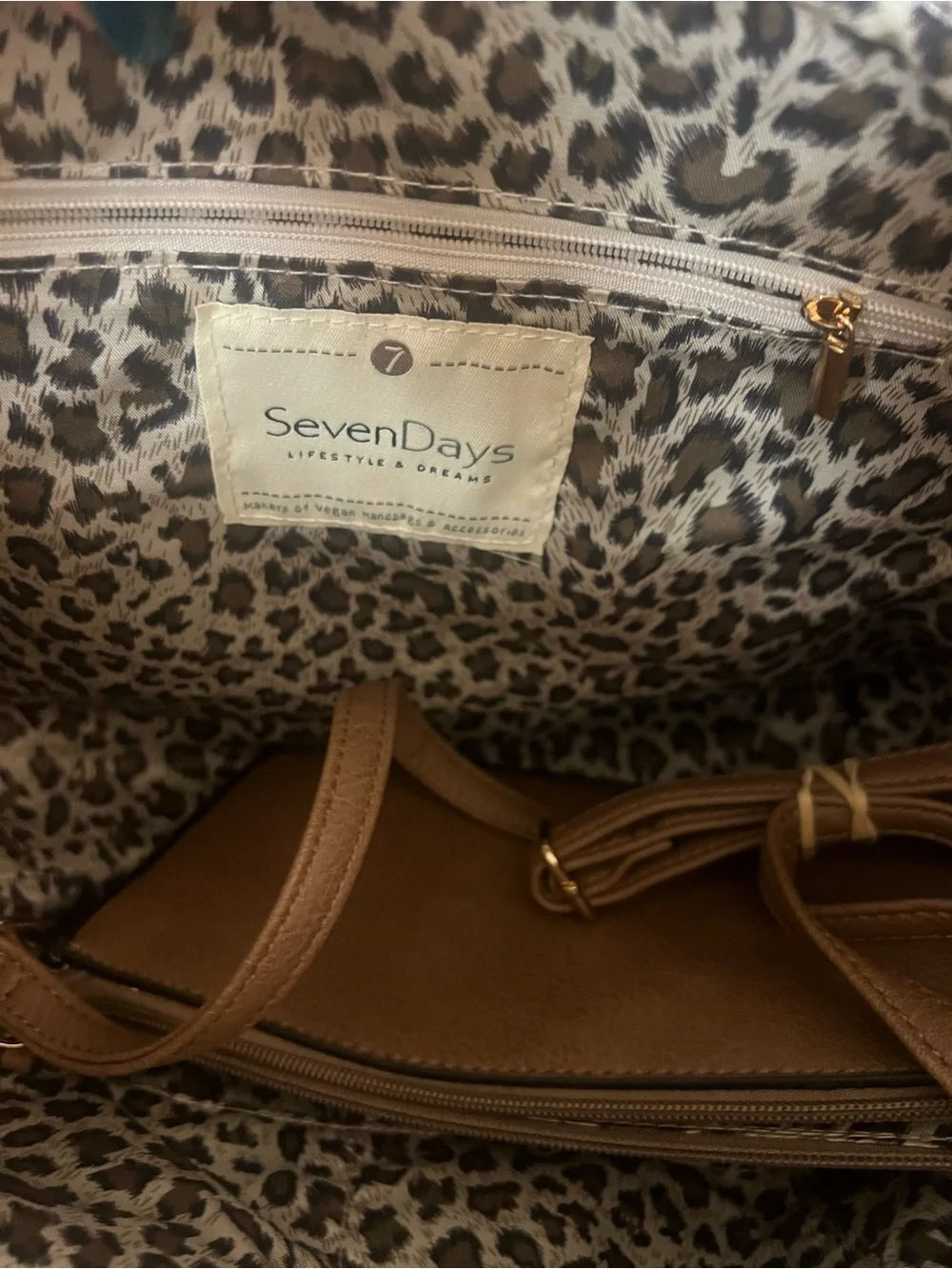 Everyday Tan Tote Bag with Gold Accents